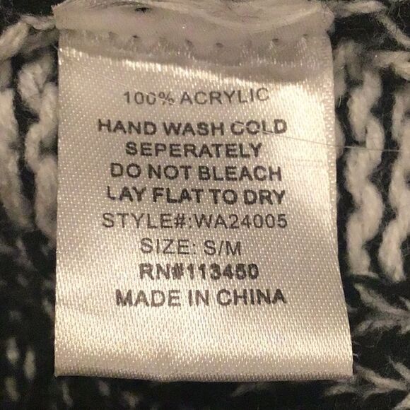 Lulumari Black White Open Front Thick Knit Cardigan Sweater Coat - Picture 16 of 16